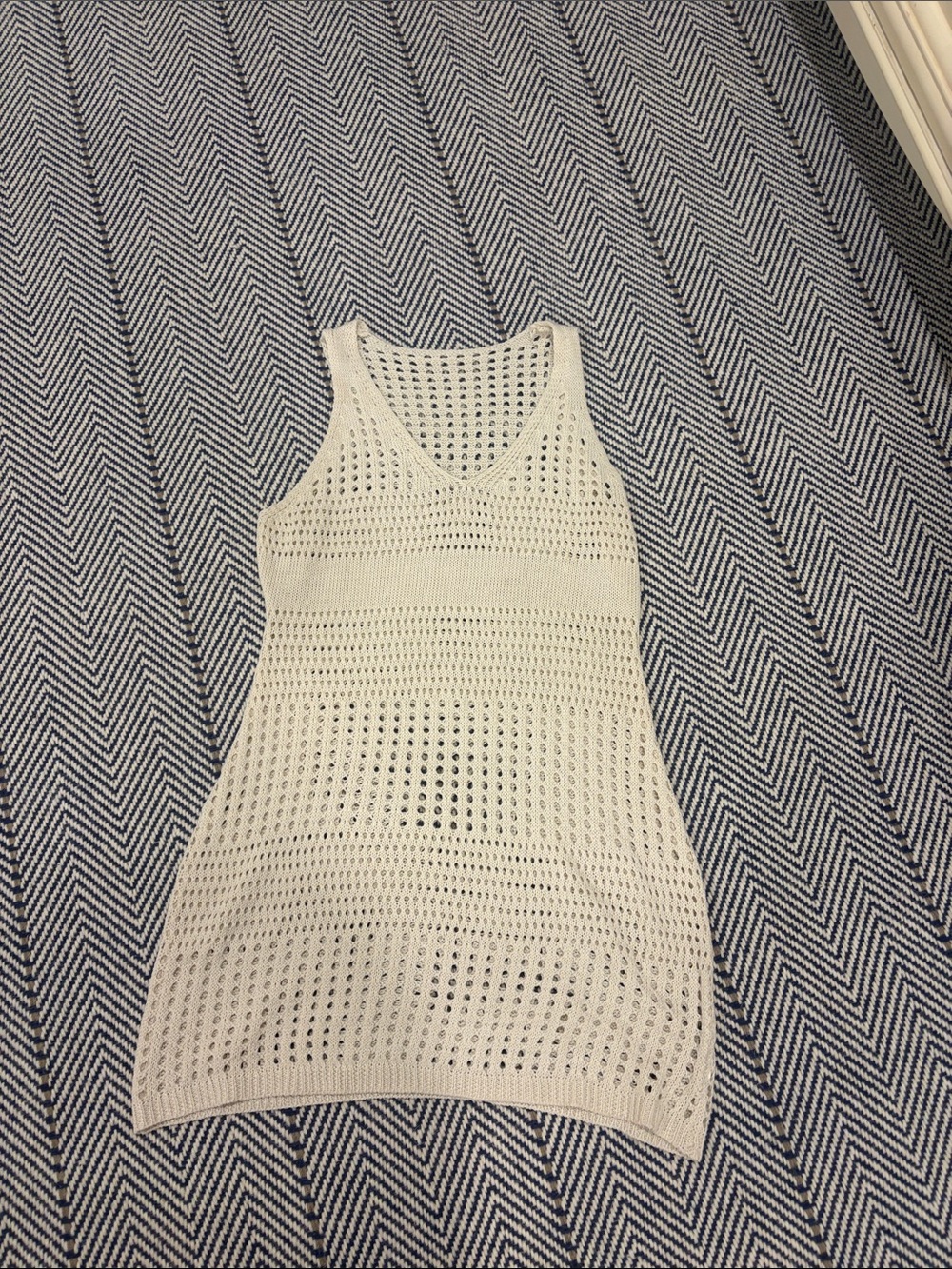 Cupshe Cream Openwork V-Neck Sleeveless Knit Tank